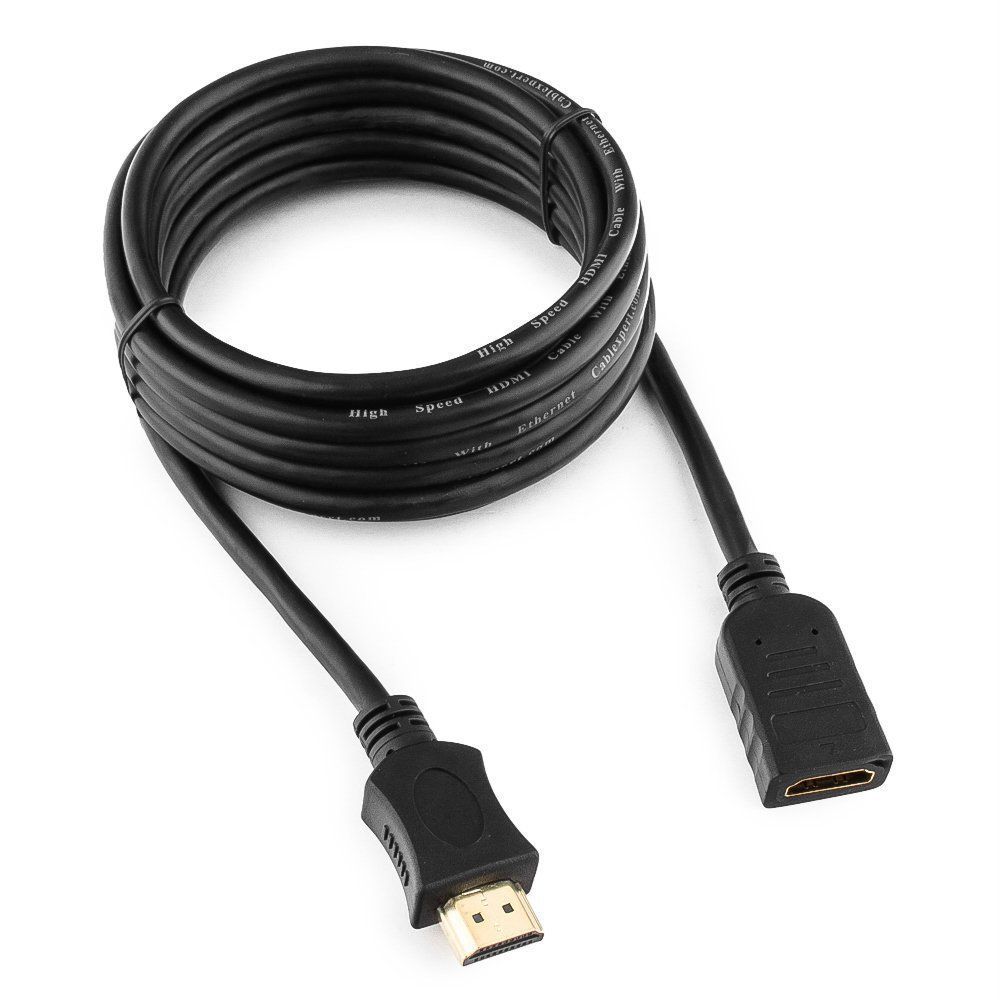Удлинитель кабеля HDMI Cablexpert CC-HDMI4X-10, 3.0м, v2.0, 19M/19F, черный, позол.разъ, экран, паке в Алматы