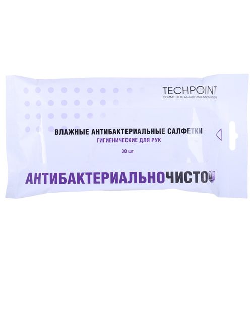 Влажные салфетки Techpoint 9014 антибактериальные для рук  в мягк. упак.(30шт.)