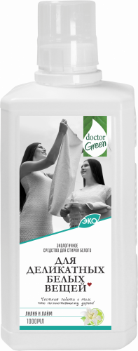 Жидкое средство для стирки белого белья Doctor Green «Для деликатных белых вещей», 1000 мл в Алматы.