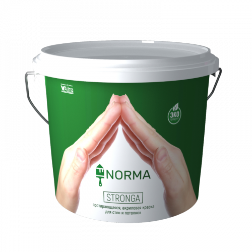 Протирающаяся акриловая краска для стен и потолков NORMA Stronga, 45 кг, цена - купить в интернет-магазине